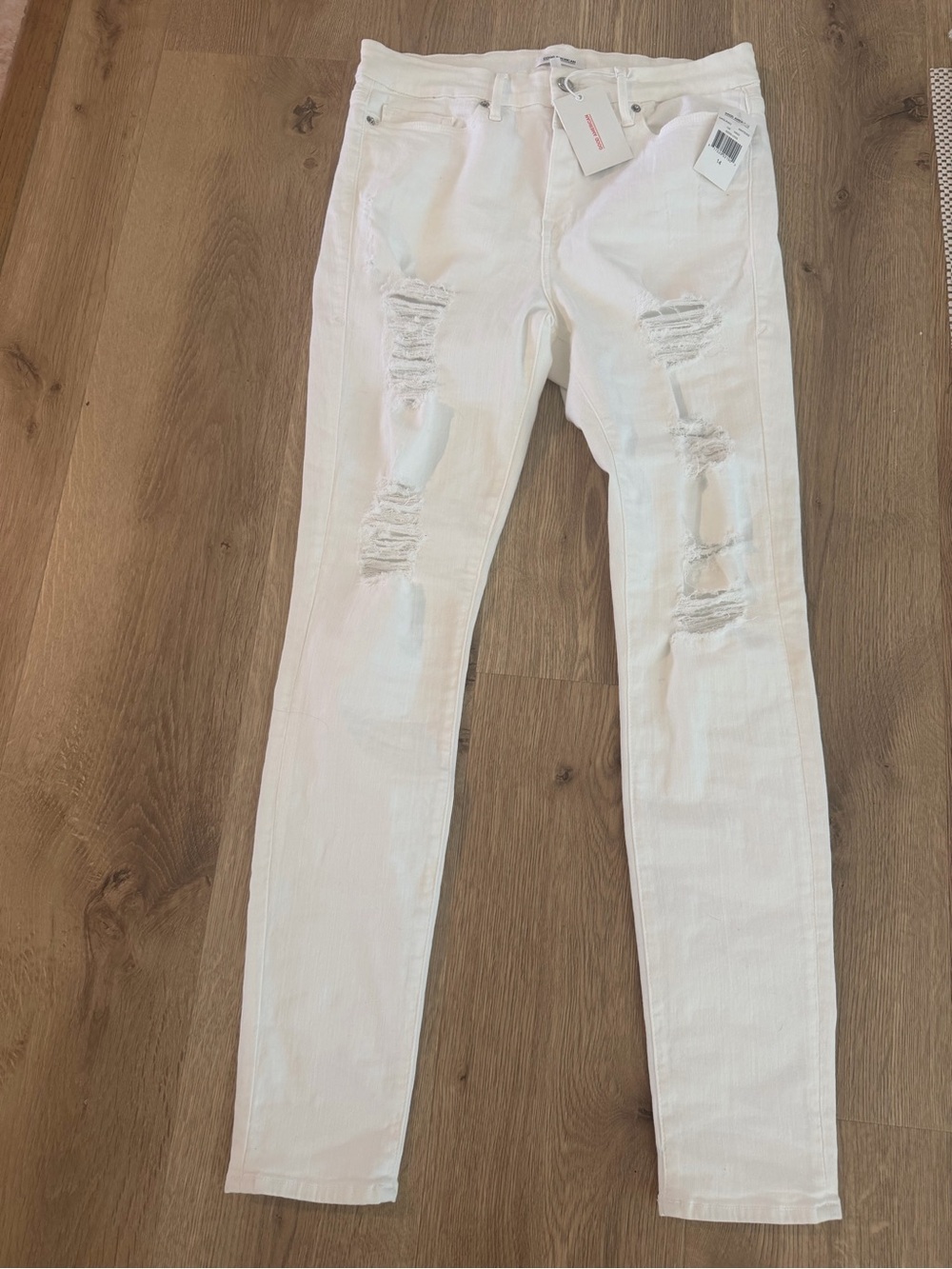 NWT Good American Good Legs White Distressed Ripped Skinny Jeans Y2K Grunge